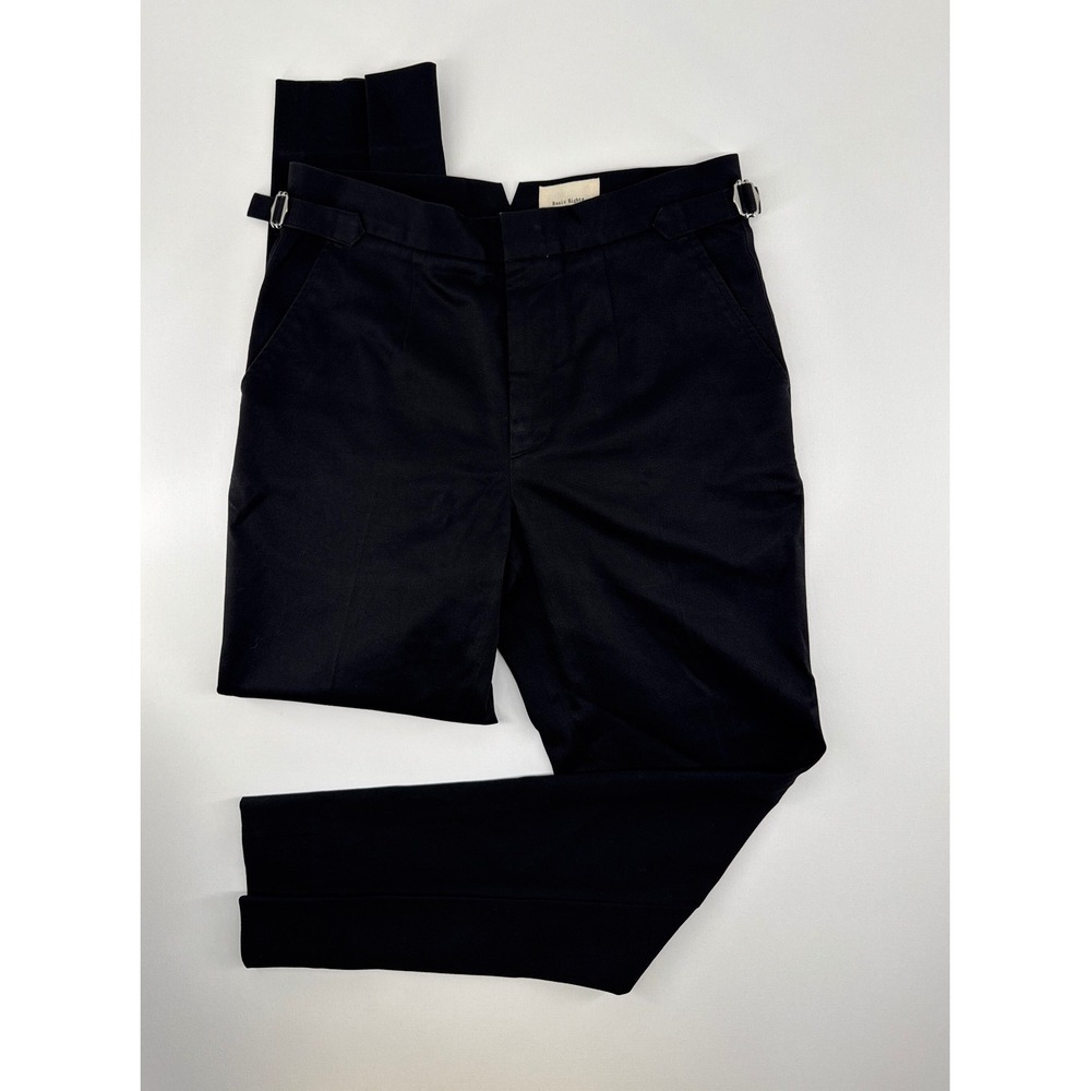 Basic Rights Black Tailored Trousers Side Adjusters Cotton Blend Size S 31x29
